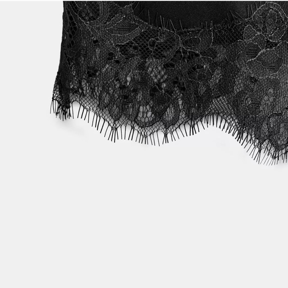 Zara NWT ZW Collection satin lace skirt 5919/211 - Picture 3 of 11